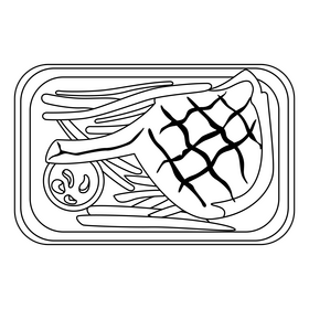 Keto Diet Asparagus meal black and white clipart