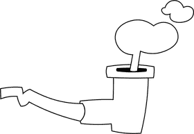 Redneck Tobacco Pipe black and white clipart