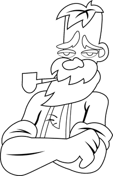 Redneck Torso black and white clipart