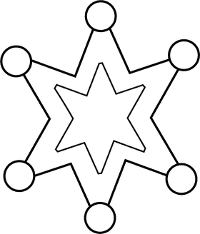 Rodeo Badge black and white clipart