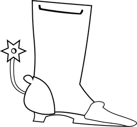 Rodeo Boot black and white clipart