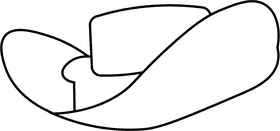 Rodeo Hat black and white clipart