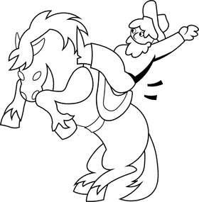 Rodeo Horse black and white clipart