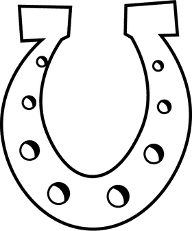 Rodeo Horseshoe black and white clipart
