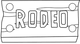 Rodeo black and white clipart