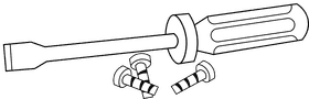 Screwdriver Bolts black and white clipart