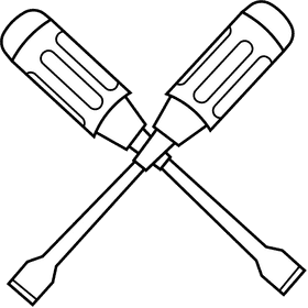 Screwdriver Dual black and white clipart