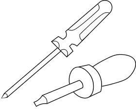Screwdriver Dual black and white clipart