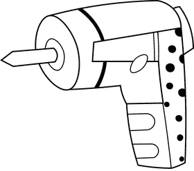 Screwdriver Electric black and white clipart