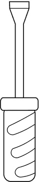 Screwdriver black and white clipart