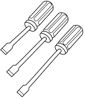 Screwdrivers black and white clipart