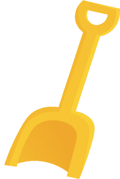 Short handled shovel, kids shovel clipart