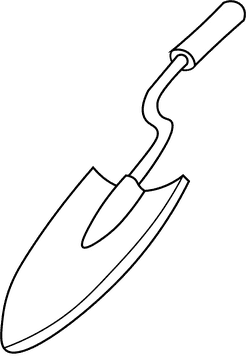 Shovel Garden black and white clipart