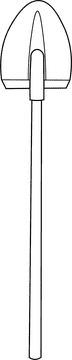 Shovel Long black and white clipart