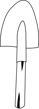 Shovel Short black and white clipart