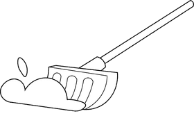 Snow shovel black and white clipart