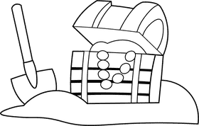 Shovel Treasure black and white clipart