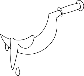 Sickle Blood black and white clipart