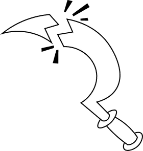 Sickle Broken black and white clipart