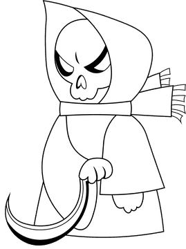 Sickle Death black and white clipart
