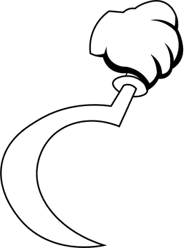 Sickle Hand black and white clipart