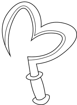 Sickle Heart black and white clipart