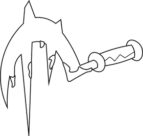 Sickle Scary black and white clipart