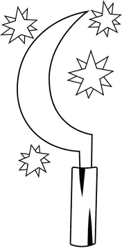 Sickle Stars black and white clipart
