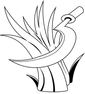 Sickle Wheat black and white clipart