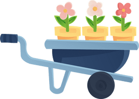 Wheelbarrow Flowers clipart