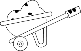Wheelbarrow Sand black and white clipart