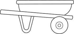 Wheelbarrow black and white clipart