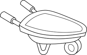 Wheelbarrow black and white clipart