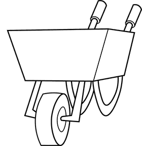Wheelbarrow black and white clipart