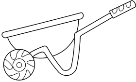 Wheelbarrow black and white clipart