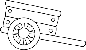 Wheelbarrow Wood black and white clipart