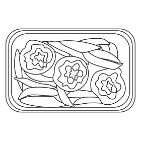 Keto Diet meal Meatballs with Peas black and white clipart