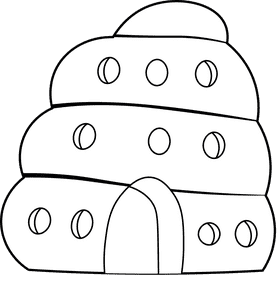 Beehive Hive black and white clipart