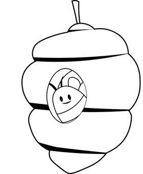 Beehive black and white clipart
