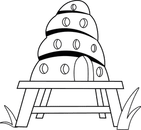 Beehive black and white clipart