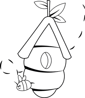 Beehive Hive Roof black and white clipart