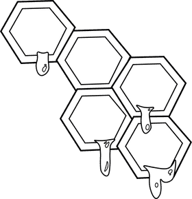 Beehive Honeycomb black and white clipart