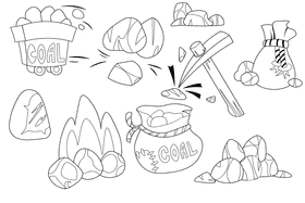 Coal black and white vector