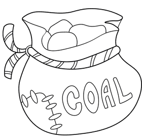 Coal Bag black and white clipart
