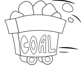 Coal Cart black and white clipart