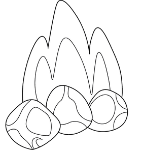 Coal Fire black and white clipart