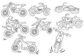 Dirt Bike black and white vector