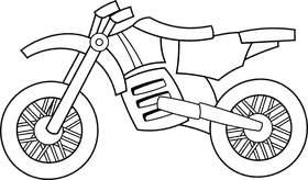 Dirt Bike Modern black and white clipart