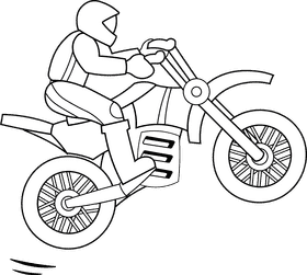 Dirt Bike Modern black and white clipart