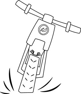 Dirt Bike Modern Front black and white clipart